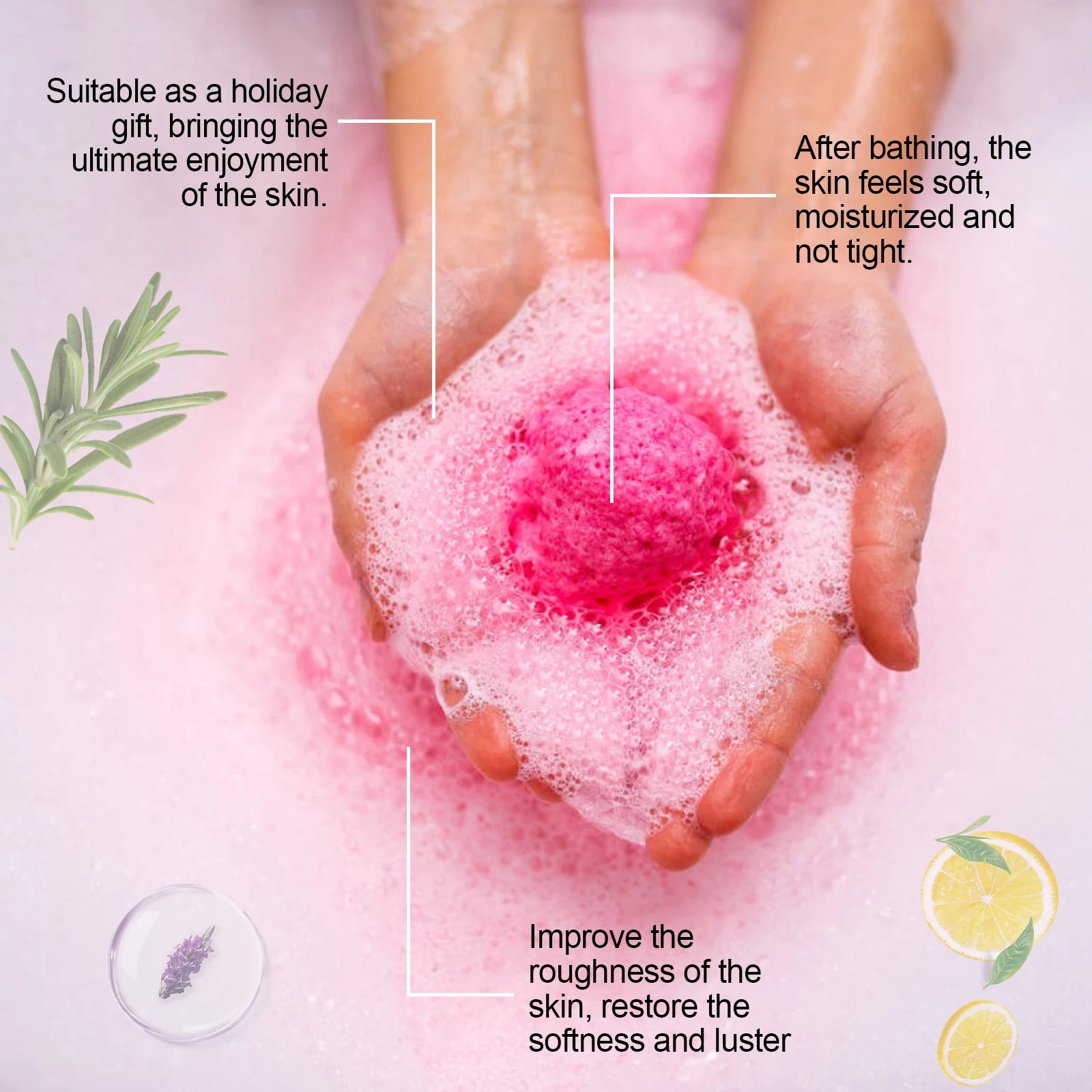 Floral Bath Bomb Set - Gentle Cleansing & Moisturizing, Long-Lasting Fragrance, Luxurious & Comfortable Bath Experience
