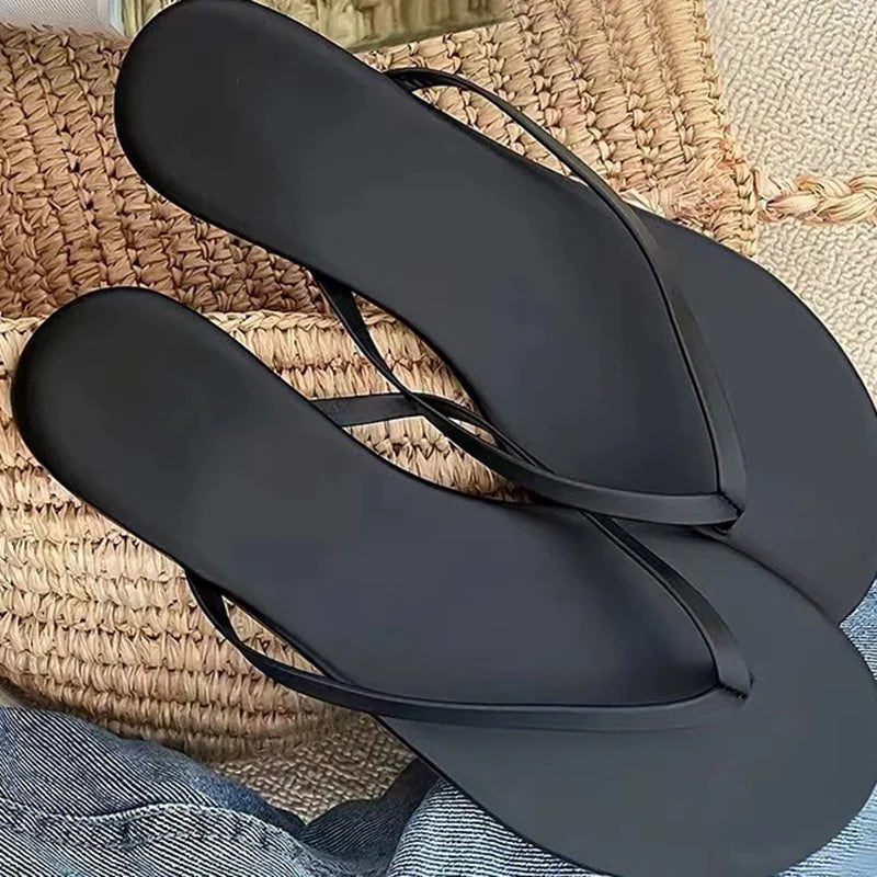 Summer Women Flip Flops Fashion Outside European American Travel Vacation Clip-on Casual Slippers Flat Beach Shoes