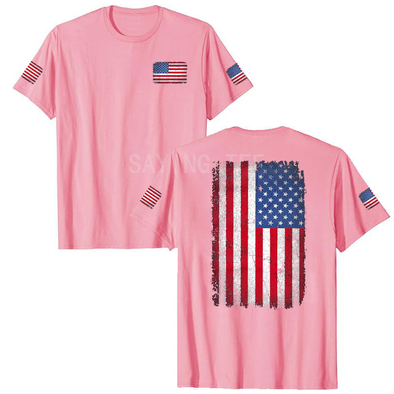American Flag T-Shirt Men July 4th Patriotic USA Stars and Stripes Tee Defend The Police Sayings Graphic Tee Tops Men Clothing