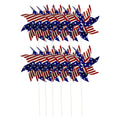 12pcs American Independence Day Handheld Pinwheels, 4th of July Patriotic Red White and Blue Wind Spinners, Holiday Decorations