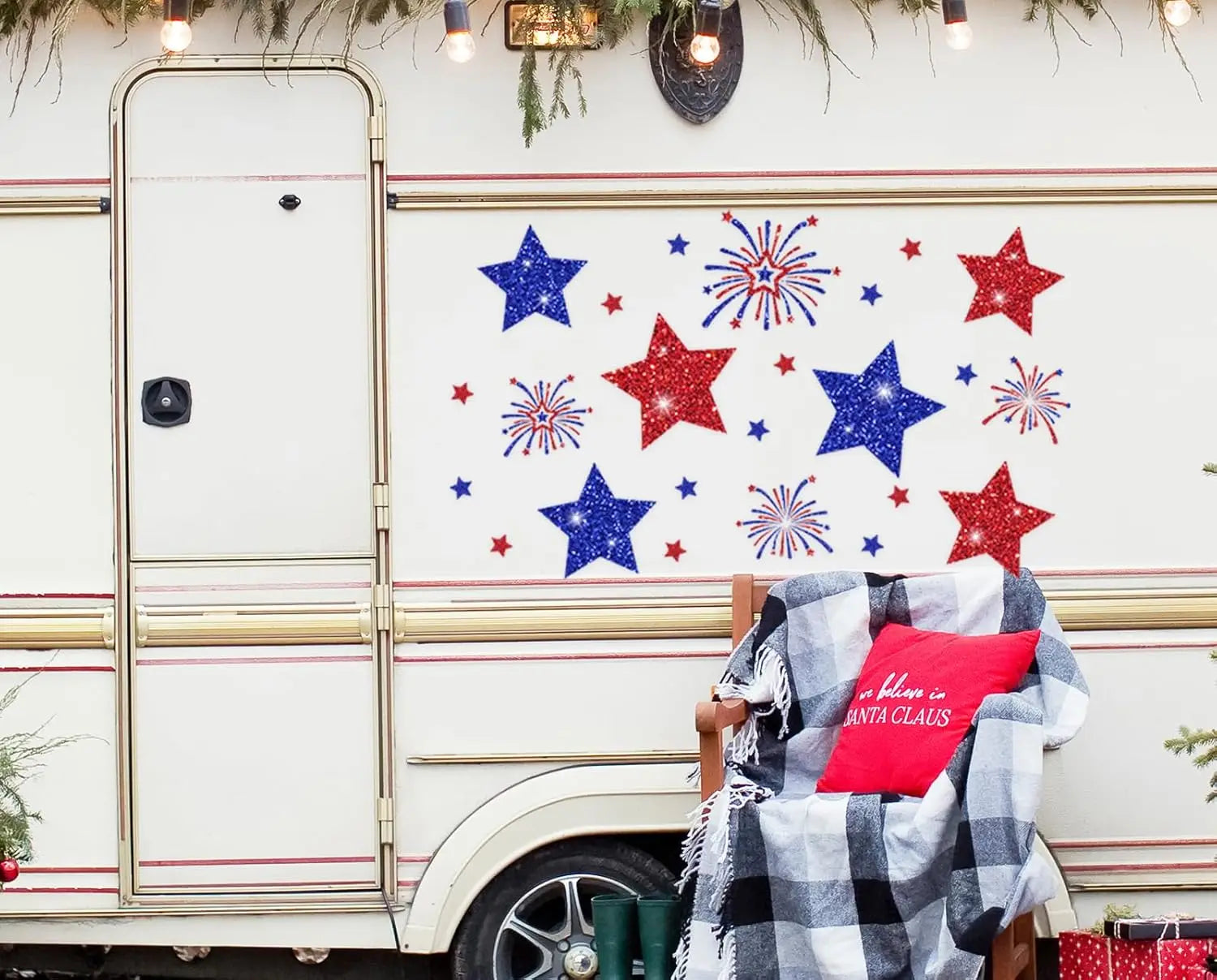 24 Patriotic Theme Garage Door Magnets, 4th of July Magnetic Fridge Sticker, 250th Independence Day Family Pie Decoration
