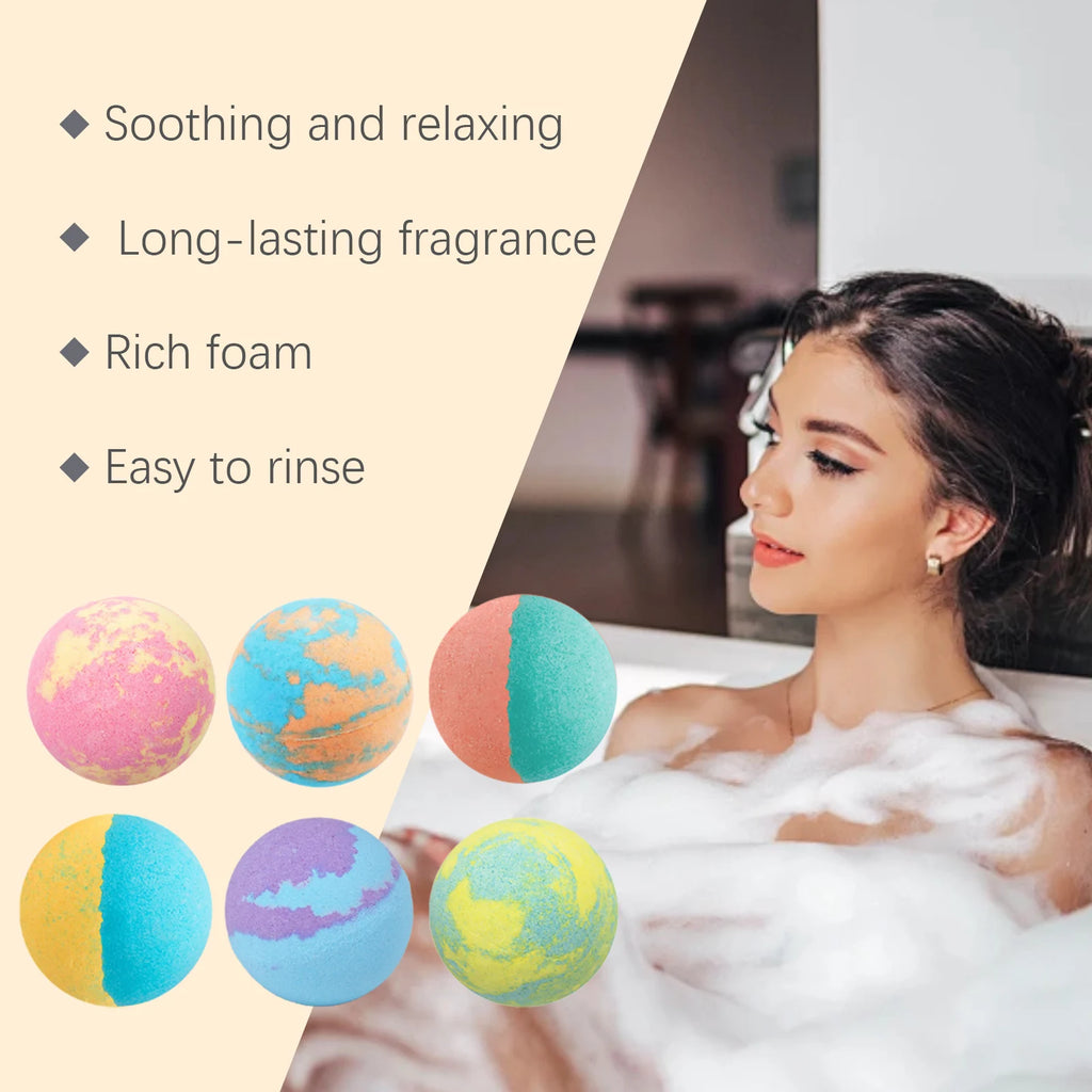 Floral Bath Bomb Set - Gentle Cleansing & Moisturizing, Long-Lasting Fragrance, Luxurious & Comfortable Bath Experience