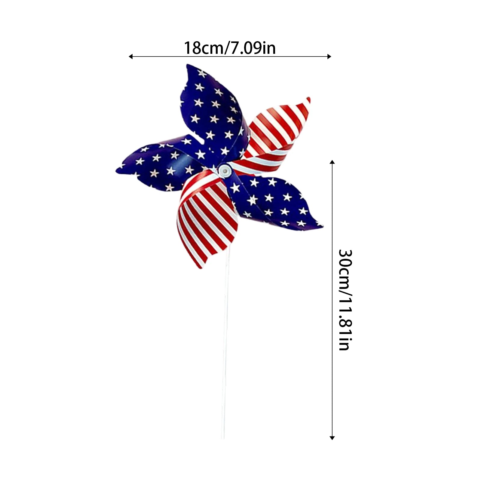12pcs American Independence Day Handheld Pinwheels, 4th of July Patriotic Red White and Blue Wind Spinners, Holiday Decorations