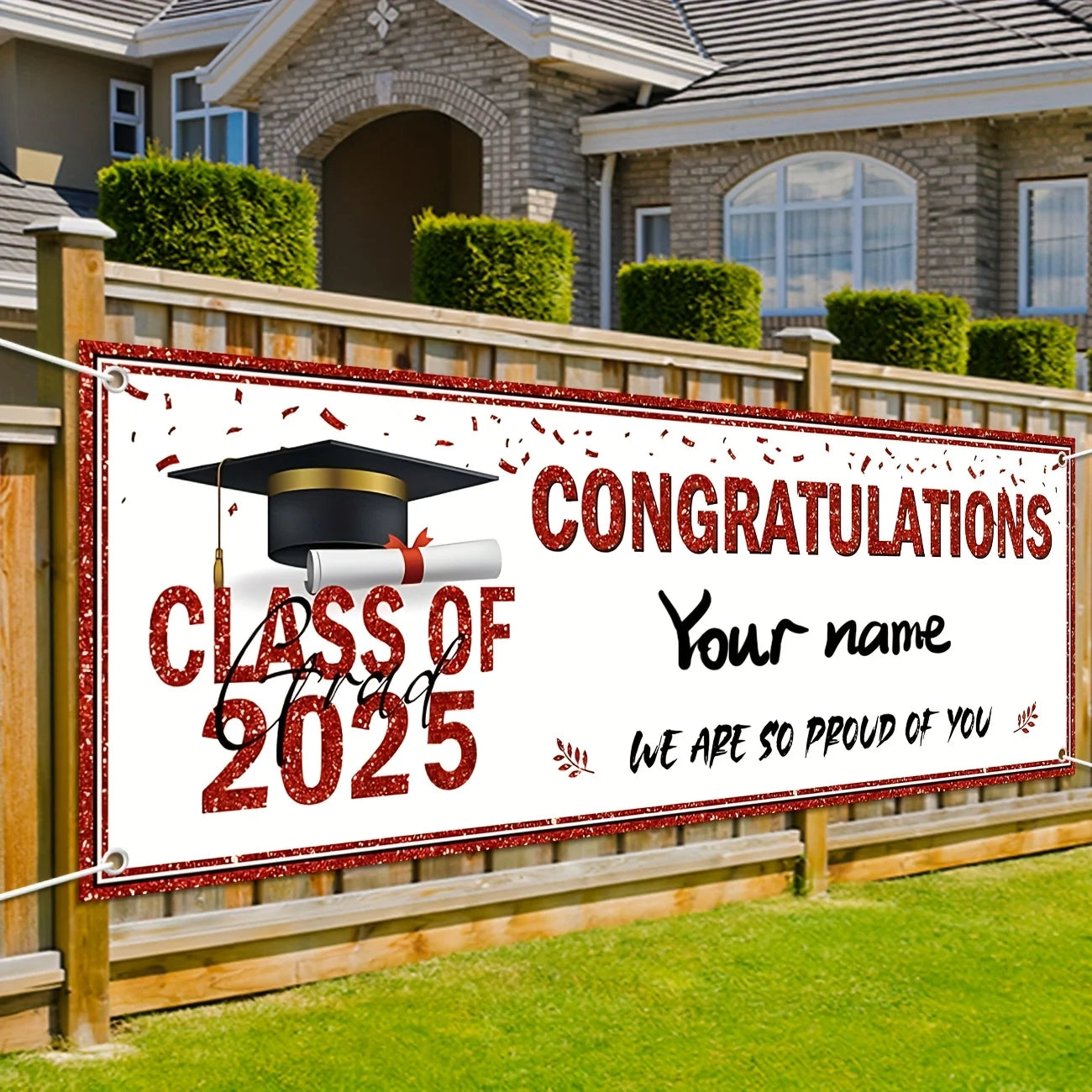 1pcs Graduation Decorats Congratulations Graduate Banner Class of 2025 Personalized Banner Yard Sign You Can DIY Your Name Gifts