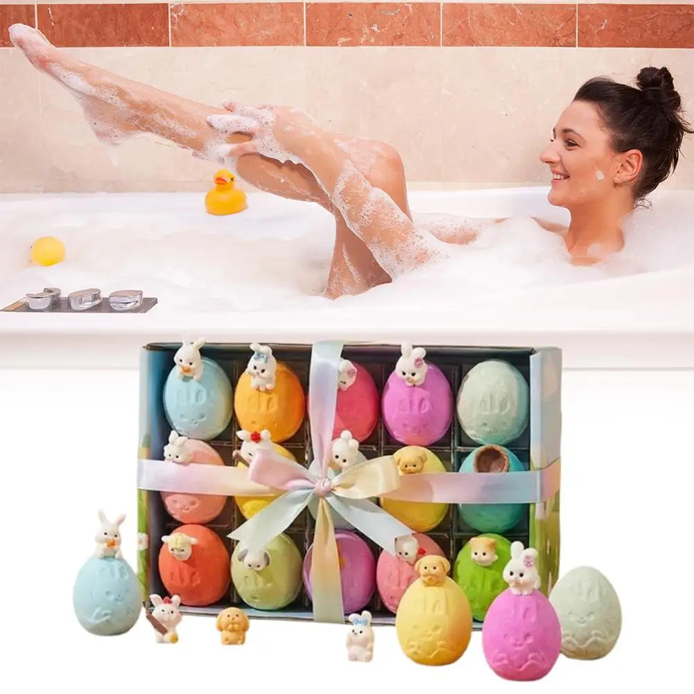 15Pcs/Set Handmade Bubble Bath Bombs Gift Set With Sea Animal Toys Fizzy Bath Salt Balls Gentle Non Irritating For Kids Daily