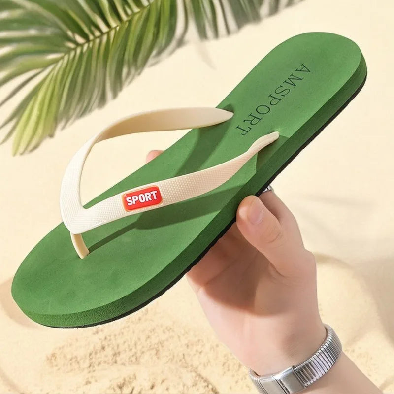 Soft Sabot Slippers for Men Walk Around Home Shiatsu House Flip Flops Flat Indoor Sandals Man Beach Shoes Bathroom Trend 2025