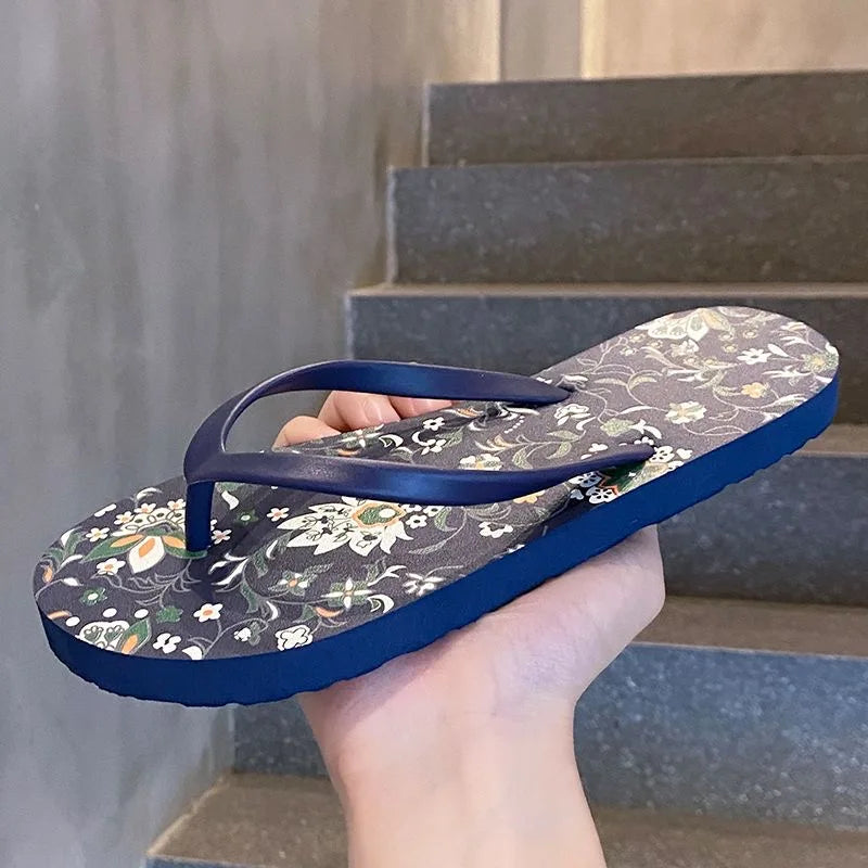 EOFK Women Flip Flops Summer New Outside Slippers PVC Soft Shoes Casual Shinny Pear Color Beach Plus Size 45 Flat with Solid
