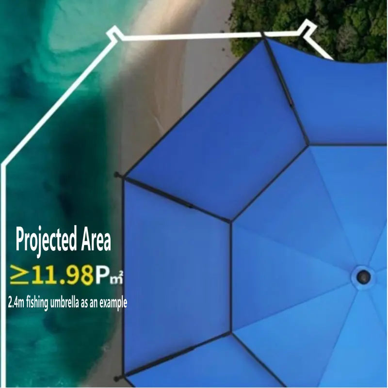 New Version Fishing Umbrella with Mechanical Arm Adjustment Big Beach Umbrella Outdoor Sunshade Protector 2.4-2.6M Large Parasol