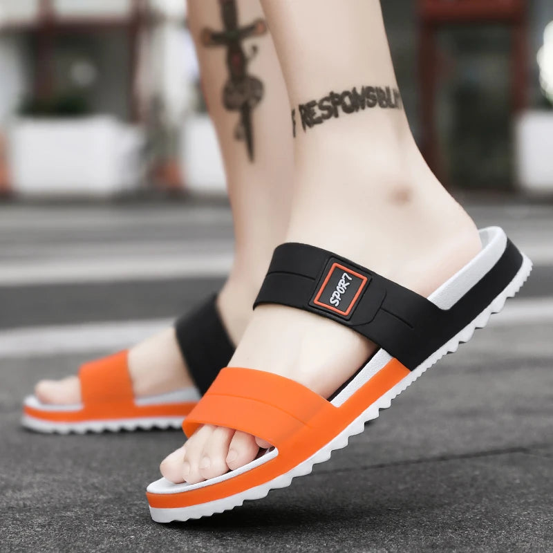 Fashion Men's Slippers Indoor Outdoor Sandals Beach Comfortable Slides Men Casual Shoes Flip-flops Mens Non-slip Home Slippers