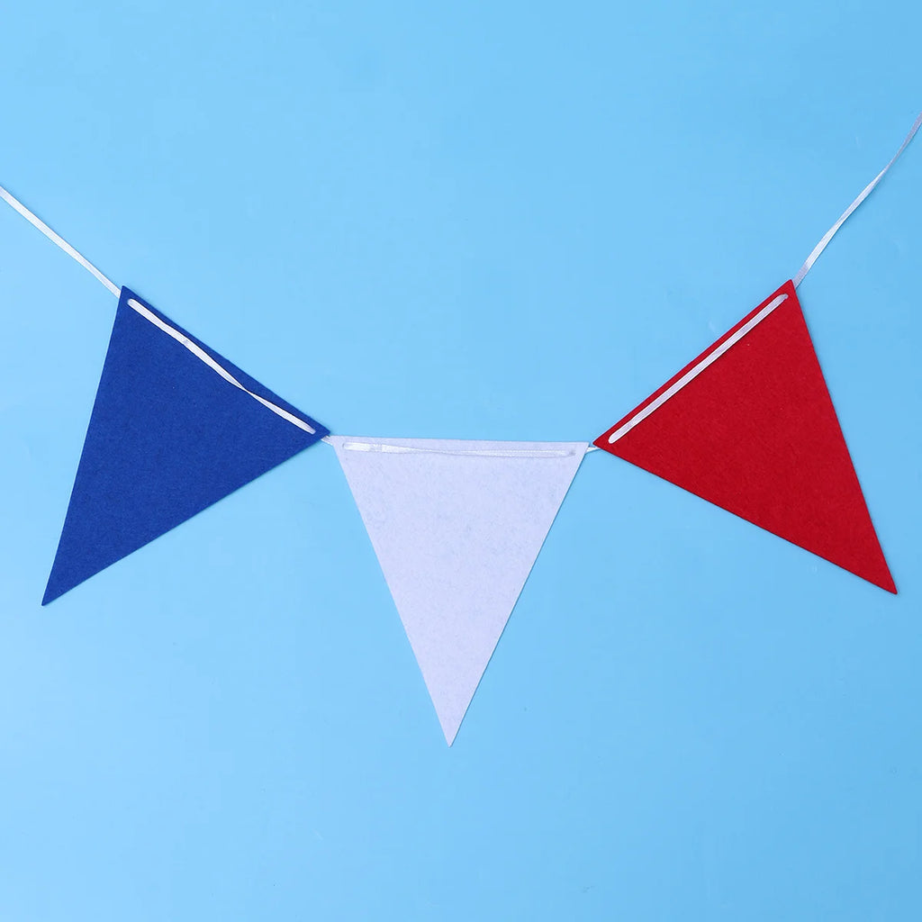 2.5m Fourth of July Bunting Banner Felt Hanging Garland Red Blue White Patriotic Party Decoration Fourth of July Banner