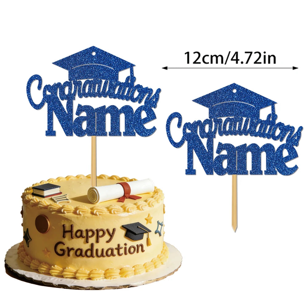 Personalized graduation cake decorations, customizable with your name, are the perfect choice for your 2026 graduation party.