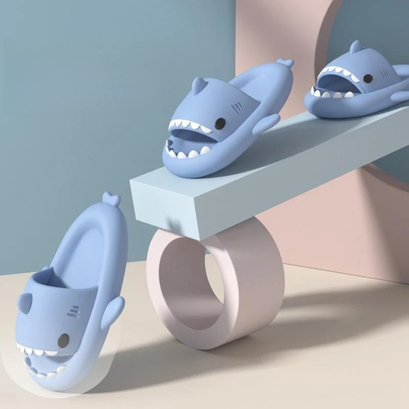 Cute Summer Shark Slippers Women Shark Slides Men Home Bathroom Sandals Kids Casual Anti-skid EVA Shoes Couple Funny Flip Flops