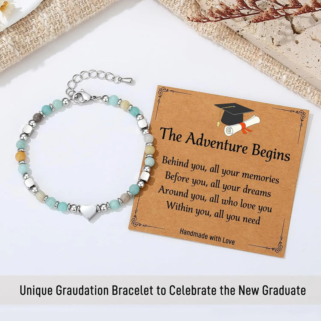 2026 Graduation Bracelet Gift for Her Graduation Bracelets for Women Girls Middle High School College Graduates Meaningful Cards