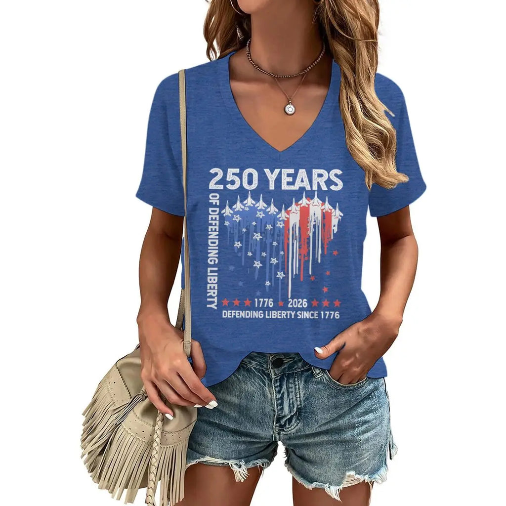 Fourth of July Shirt for Women 250th America Anniversary TShirt USA Flag Heart Design Graphic Tee Top Gift T-shirts