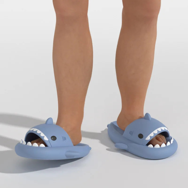 Cute Summer Shark Slippers Women Shark Slides Men Home Bathroom Sandals Kids Casual Anti-skid EVA Shoes Couple Funny Flip Flops