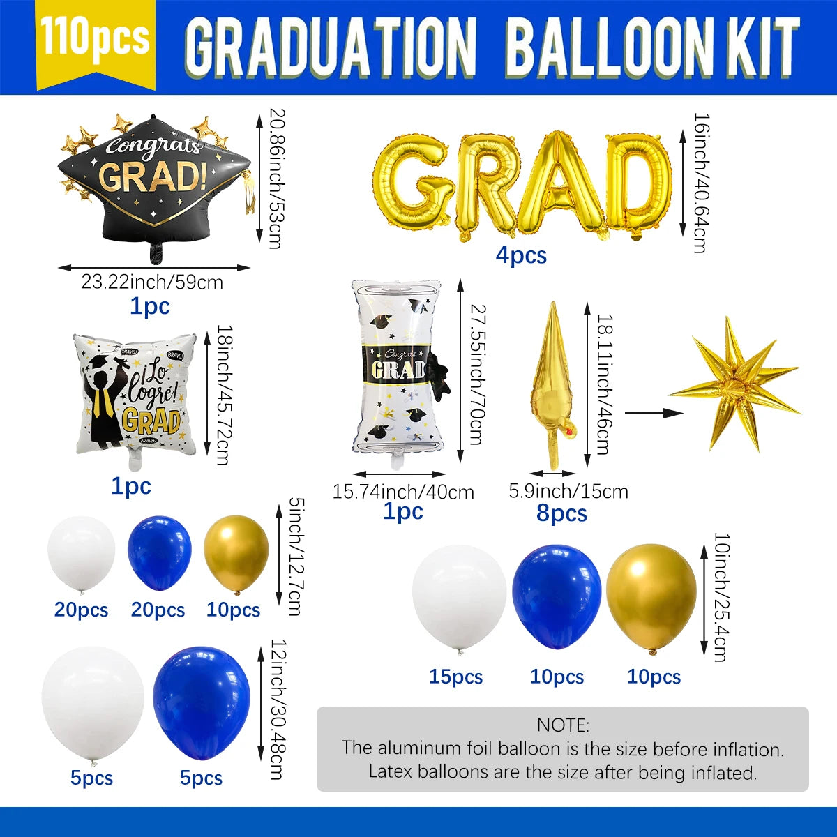 110pcs Graduation Balloon Arch Kit,Class of 2026 Prom,Celebration,Graduation Decorations;Graduation Season Photo Backdrop Decor
