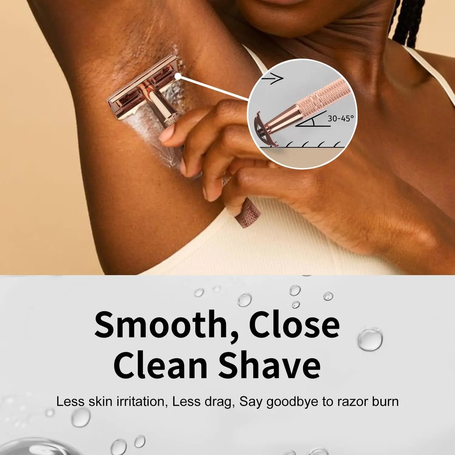 Double Edge Safety Razor for Women, with 10 pcs Safety Razor Blades Single Blade Razor Reusable Travel Essentials Women Razor