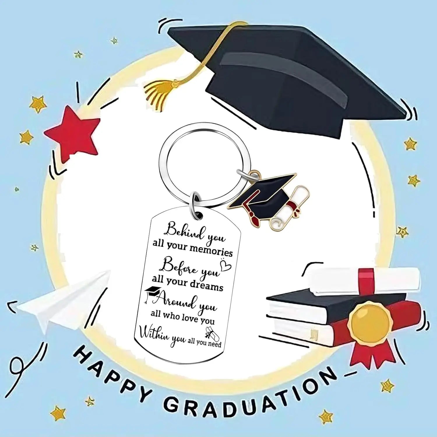 2026 Graduation Gift for Her Him Inspirational Graduation Gifts Bracelets Keychain Graduation Jewelry for Best Friend Student