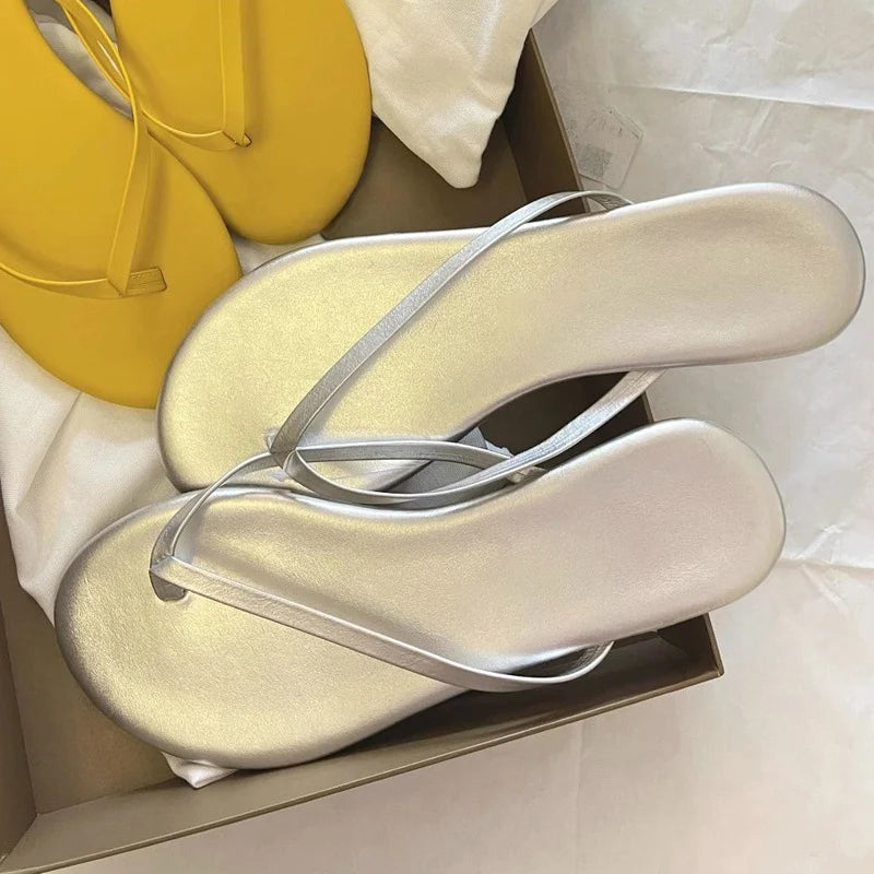 Summer Women Flip Flops Fashion Outside European American Travel Vacation Clip-on Casual Slippers Flat Beach Shoes