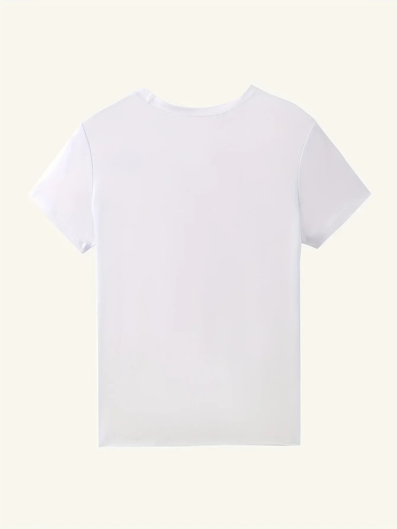 Mother's Day Gift for Cat Moms - Women's Casual Short Sleeve T-Shirt with Cute Cat Mom Cartoon Print White & Black Graphic