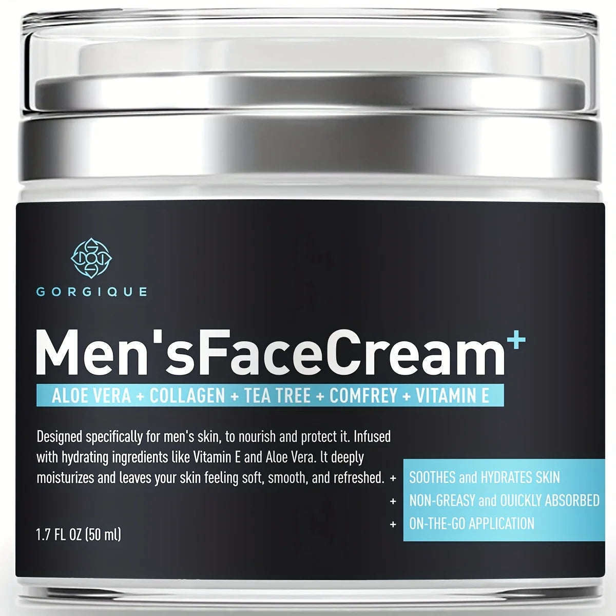 Mens Face Cream Hydrating Face Moisturizer Hyaluronic Acid Collagen Vitamin E Cream