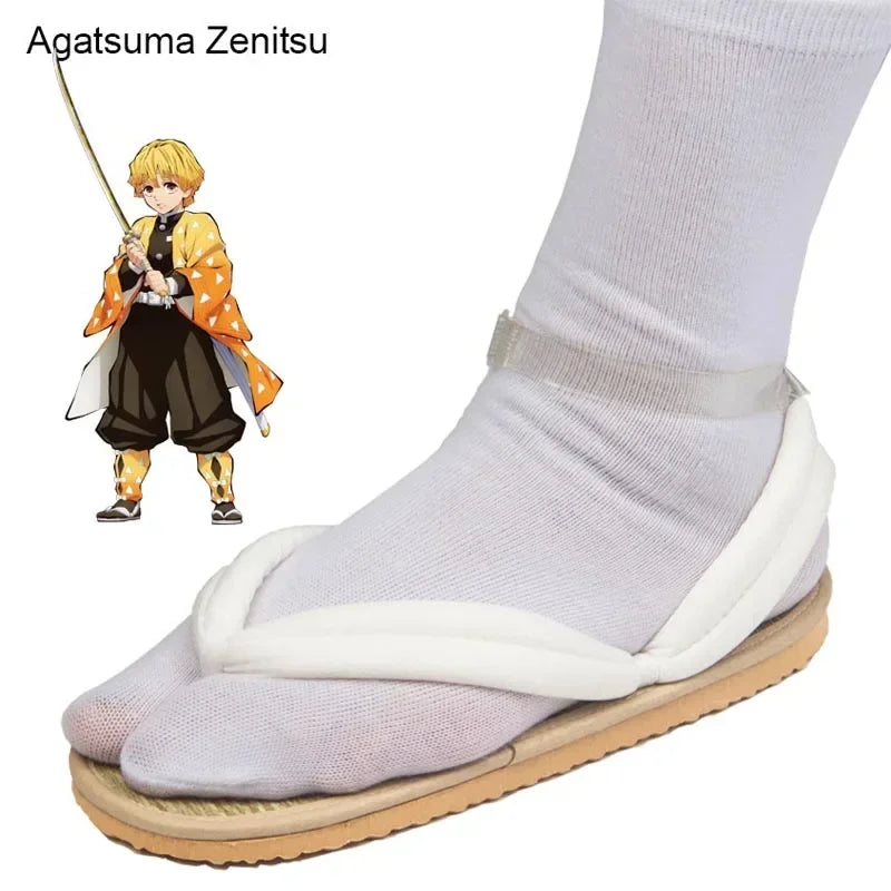 Hot Anime Demon Slayer Kimetsu No Yaiba Cosplay Accessories Kamado Nezuko Cosplay Clogs Kimono Flip-flops Geta Slippers Shoes