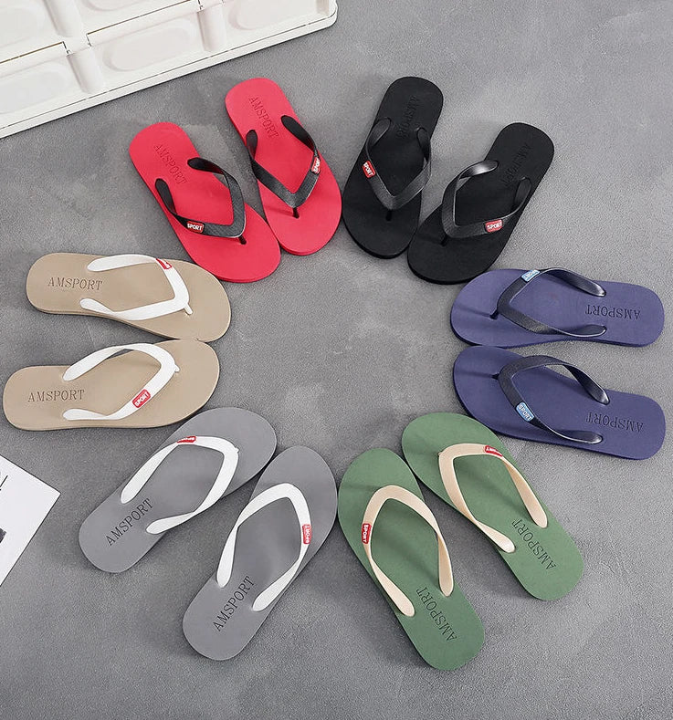 Soft Sabot Slippers for Men Walk Around Home Shiatsu House Flip Flops Flat Indoor Sandals Man Beach Shoes Bathroom Trend 2025