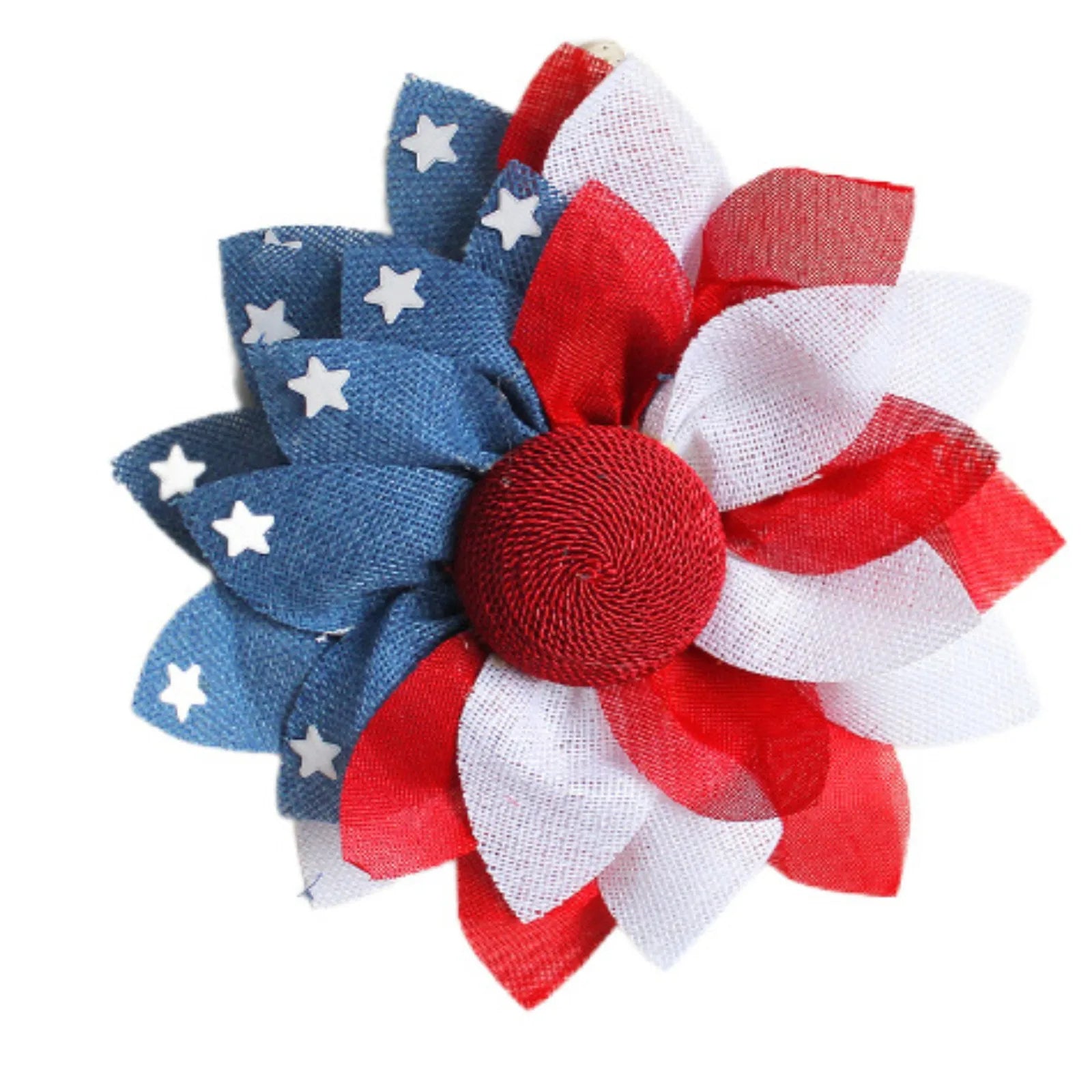 40cm Patriotic Flower Wreath 4th Of July American Flag Wreath Red White Blue Star Wreath Front Door Home Wall Porch Independence