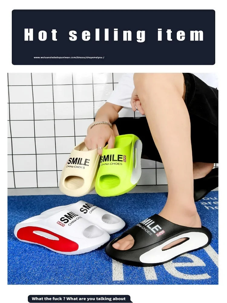 Me slippers Massaging Rubber sandals Thick Bottom Soft EVA Non-slip Women's home slippers summer beach shoes flip flops for men