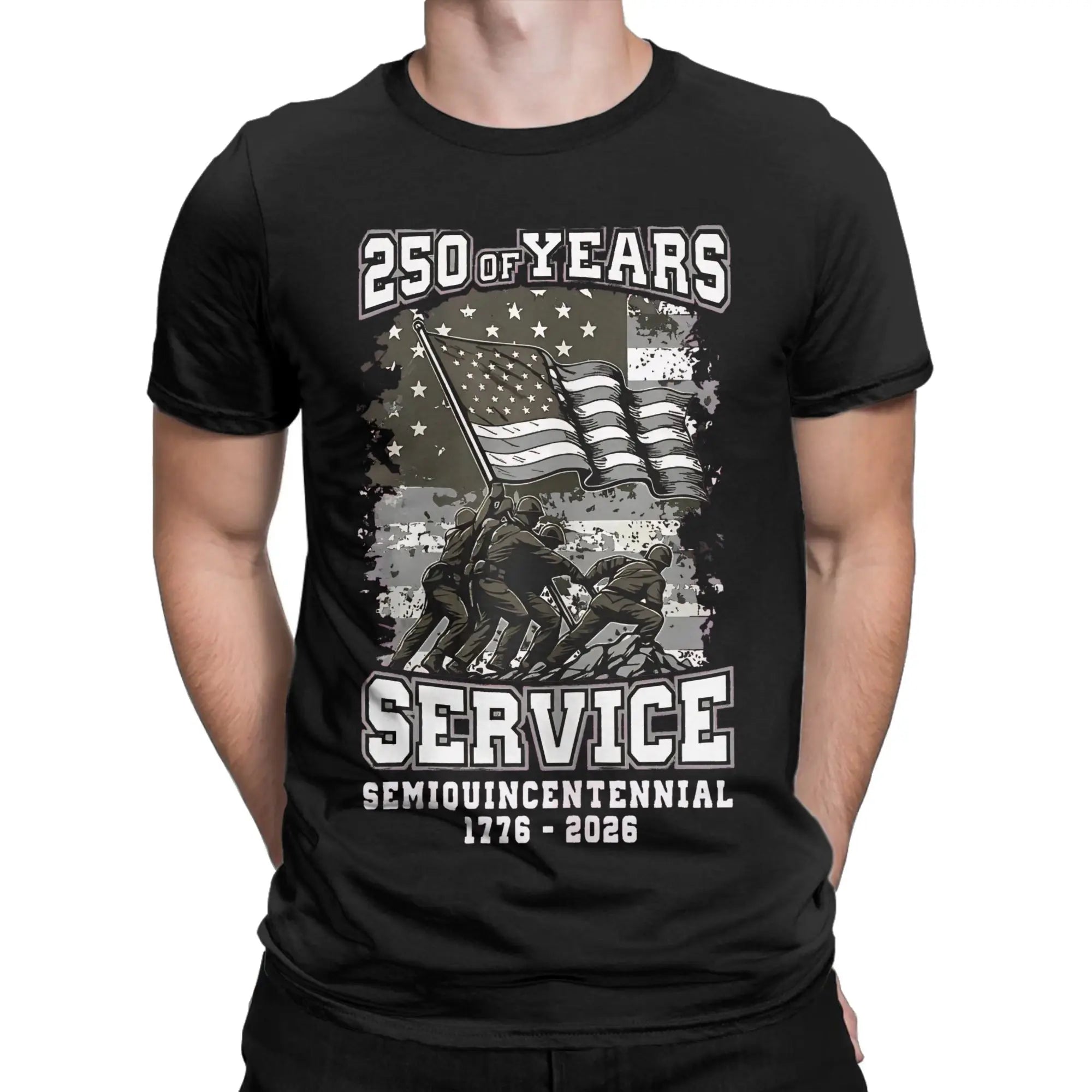 Patriotic USA Army Us Military Parade 250th anniversary Tee Shirt for Men Women Print T Shirts  100% Cotton Clothing