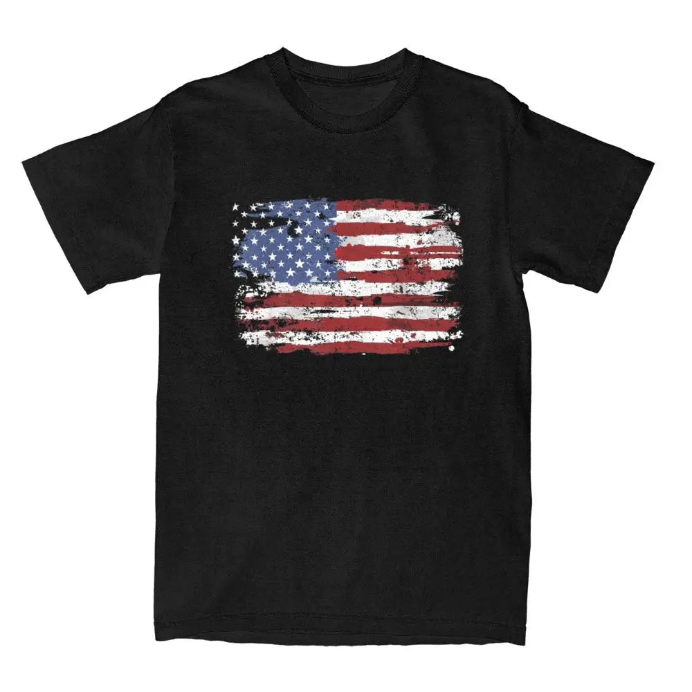 American Flag USA United States Of America US 4th Of July T Shirt Summer T Shirts Cotton Tee Shirt For Men Short Sleeve Tees