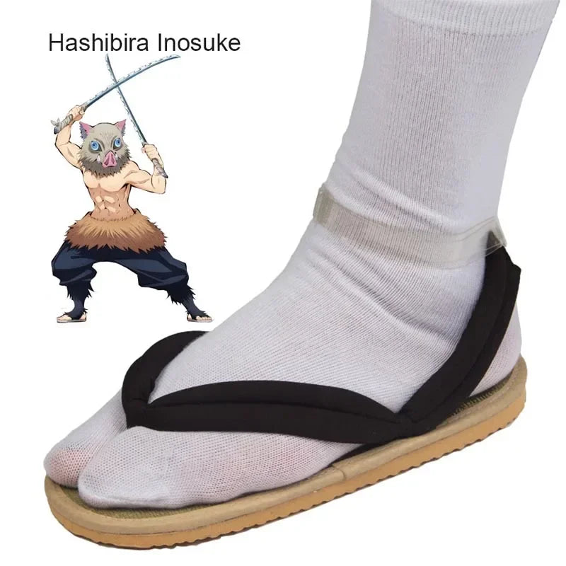 Hot Anime Demon Slayer Kimetsu No Yaiba Cosplay Accessories Kamado Nezuko Cosplay Clogs Kimono Flip-flops Geta Slippers Shoes