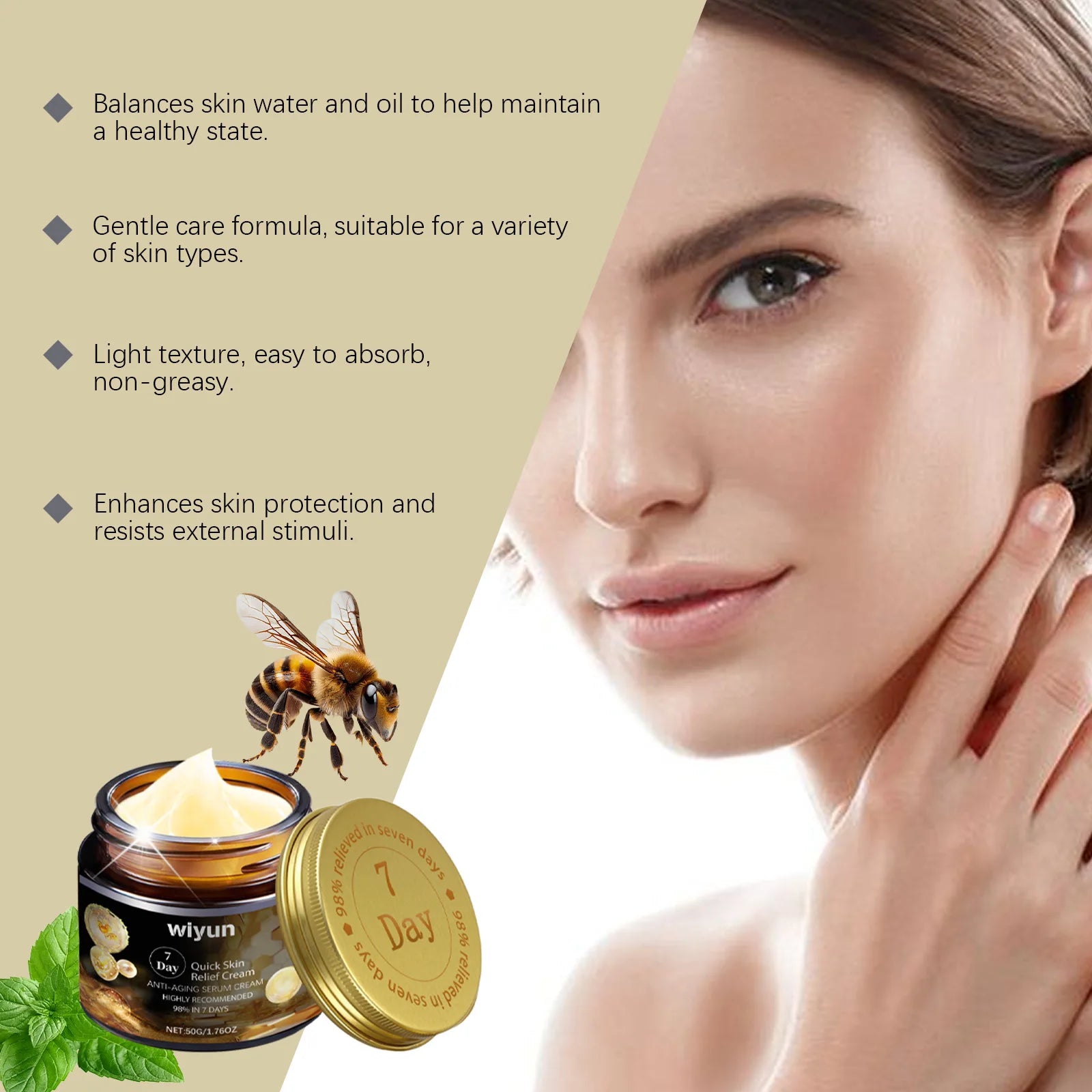 Face Cream for Dark Spots Removal Fine Lines 7 Day Repair Damaged Skin Firming Lifting Sagging Improvement Nourishing Skin Care