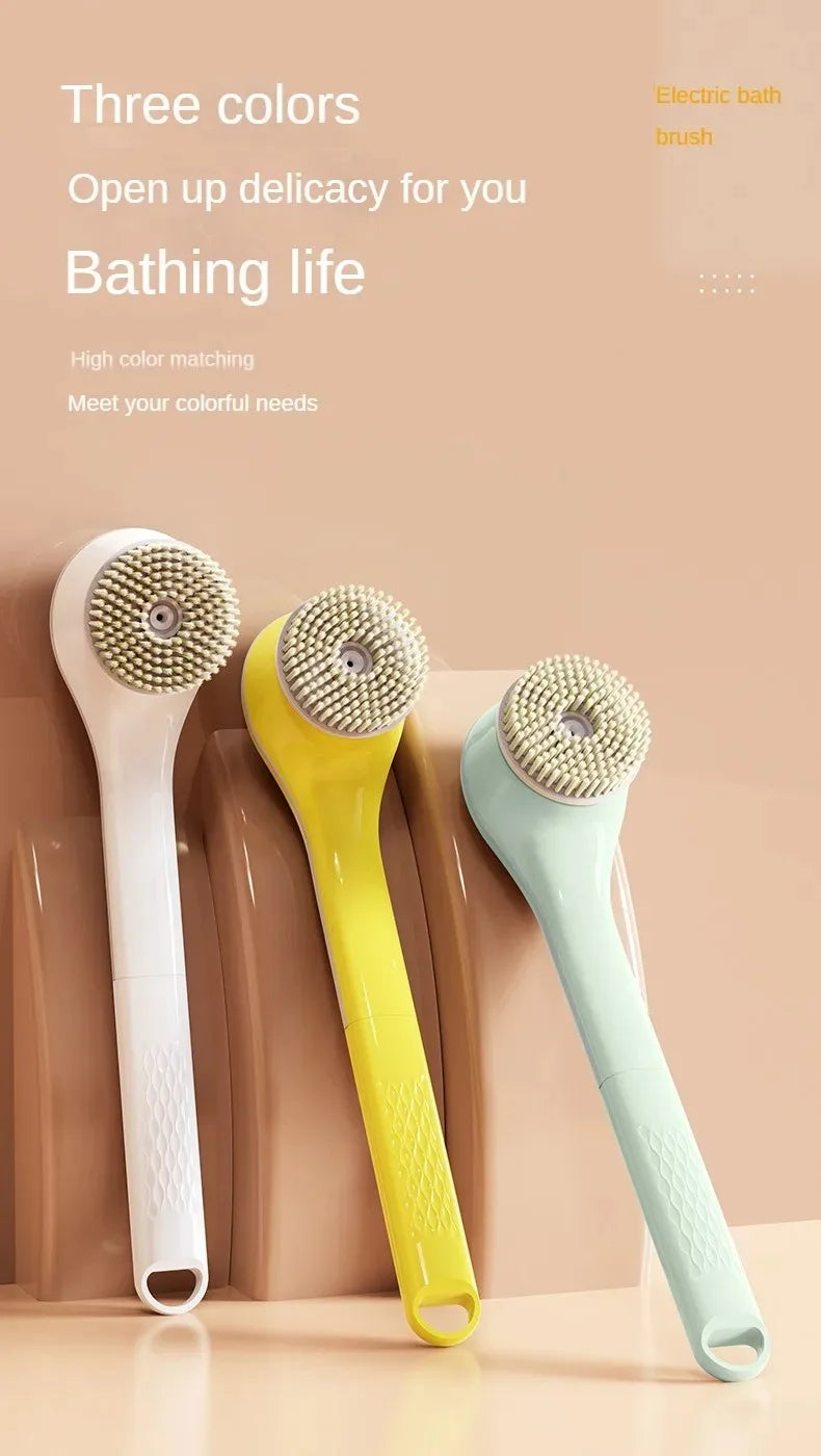 Electric Bath Brush with 6 Replaceable Heads, 360° Rotating Body Scrubber, IPX7 Waterproof, Type-C Rechargeable For Shower