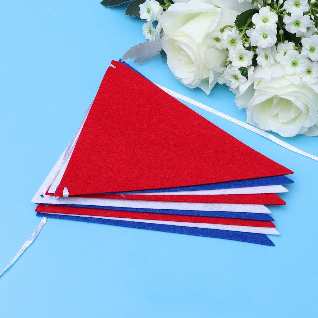 2.5m Fourth of July Bunting Banner Felt Hanging Garland Red Blue White Patriotic Party Decoration Fourth of July Banner
