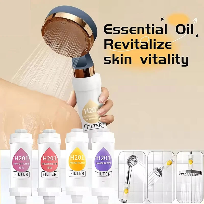 Shower Head Filter Bathroom Accessories Hard Water Filter Vitamin C Replacement Cartridge Remove Chlorine Fluoride Heavy Metals