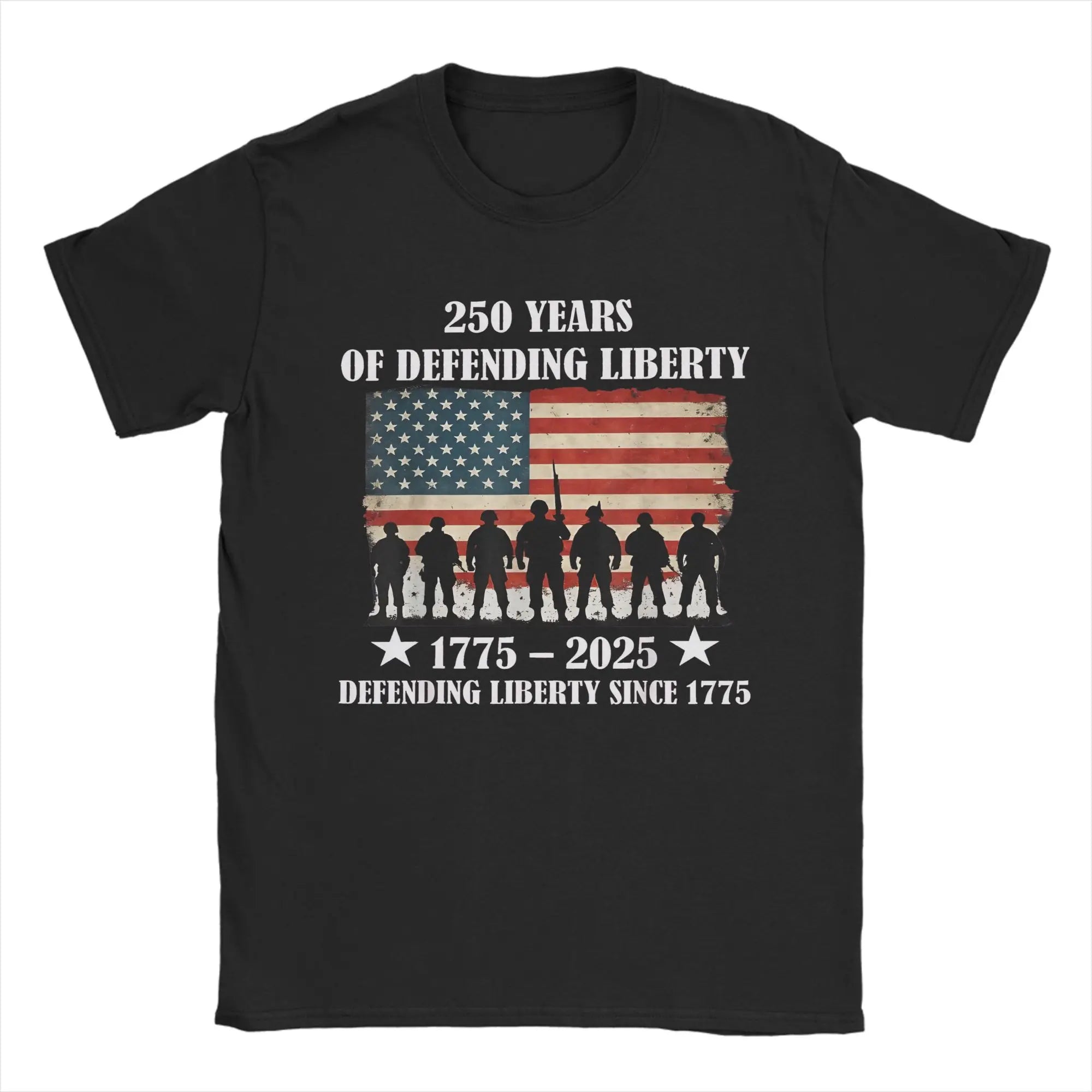 Patriotic USA Army Us Military Parade 250th anniversary Tee Shirt for Men Women Print T Shirts  100% Cotton Clothing