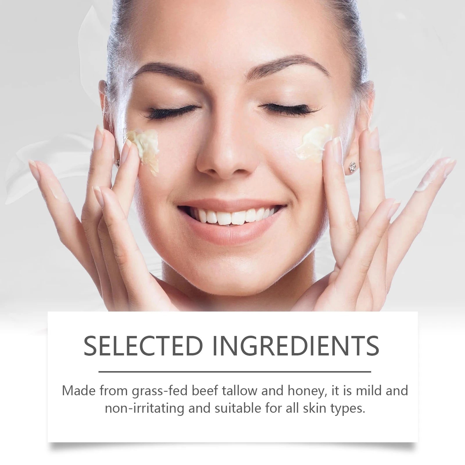 Beef Tallow Face Cream Lasting Moisturizing Soothing Facial Skin Firming Increase Facial Elasticity Nourishing Smooth Skin Care