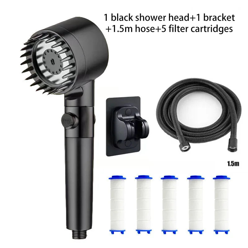 Shower for Bathroom Accessories Three Level Adjustment Showerhead Pressurization Head Massage Knobs Filter Set Showers Parts