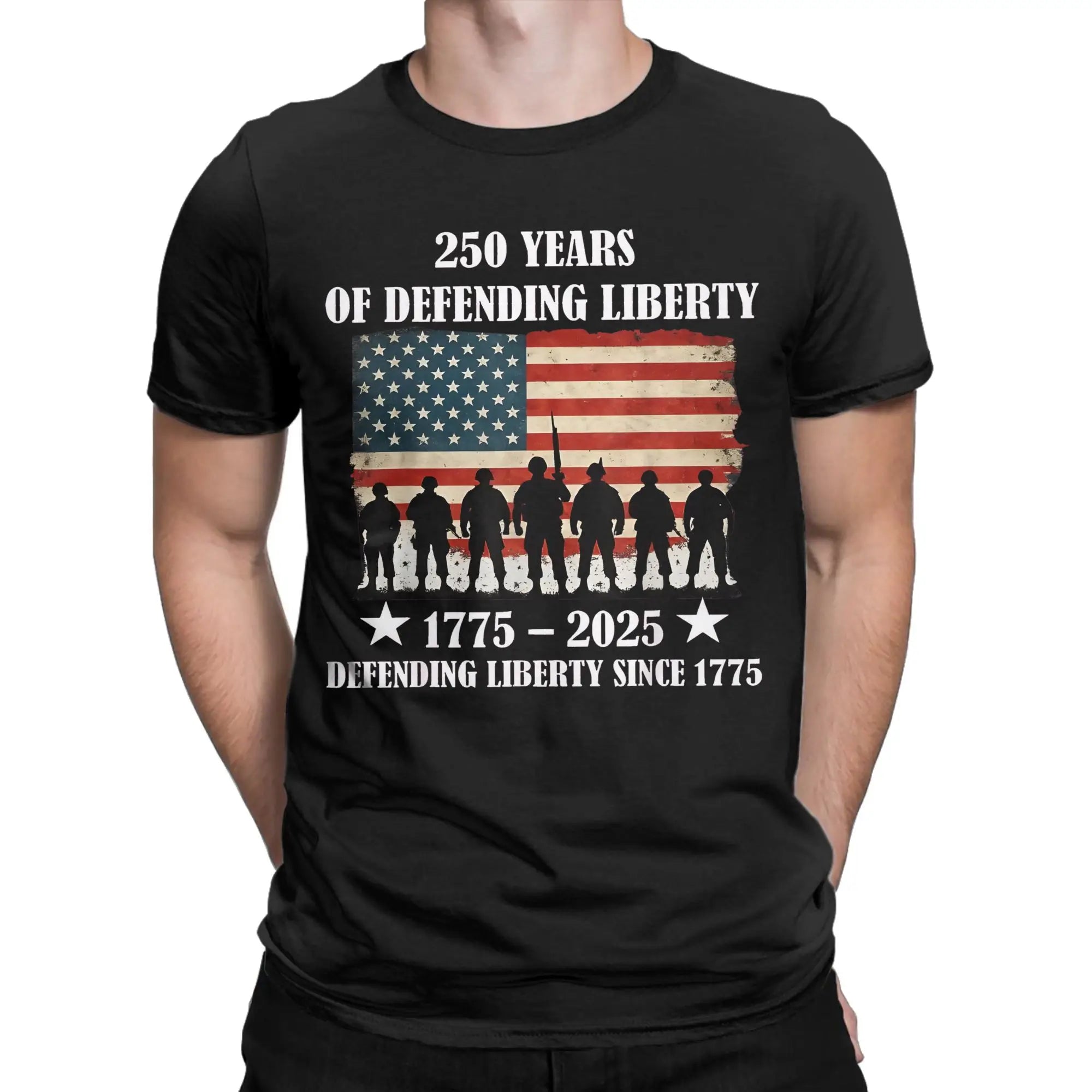 Patriotic USA Army Us Military Parade 250th anniversary Tee Shirt for Men Women Print T Shirts  100% Cotton Clothing