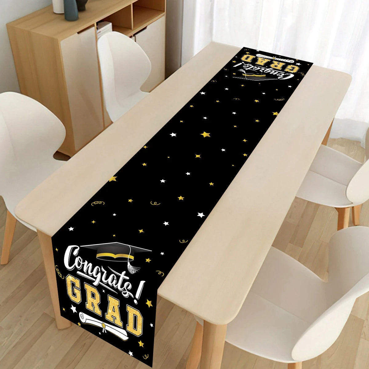 Graduation Season Table Runner Congrats Grad Party Decor Class of 2026 Dining Table Cover Grad Celebration Party Supplies