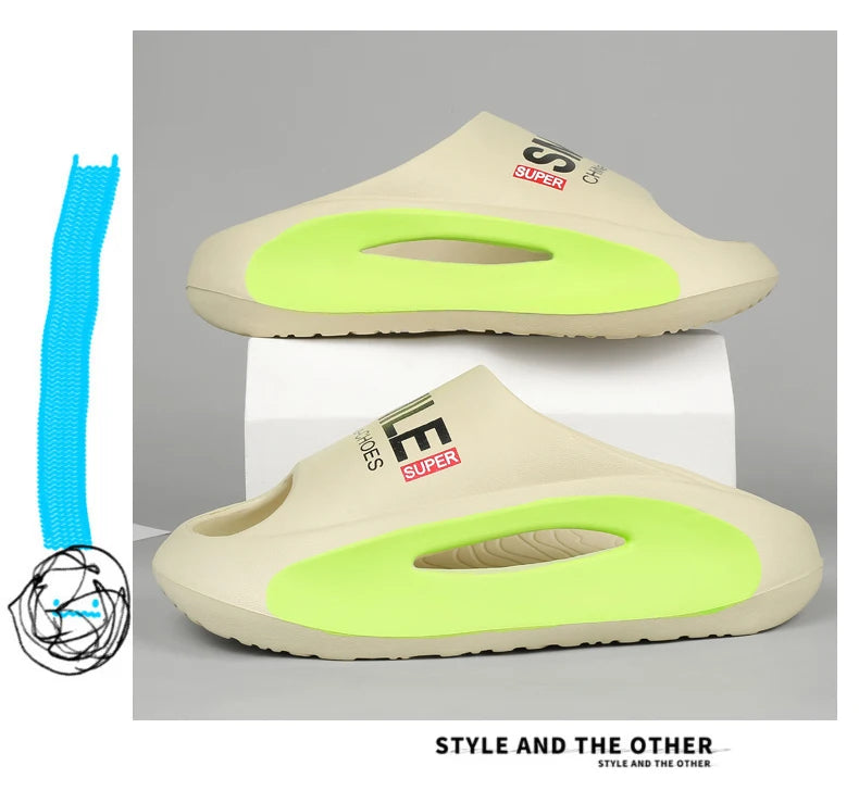 Me slippers Massaging Rubber sandals Thick Bottom Soft EVA Non-slip Women's home slippers summer beach shoes flip flops for men