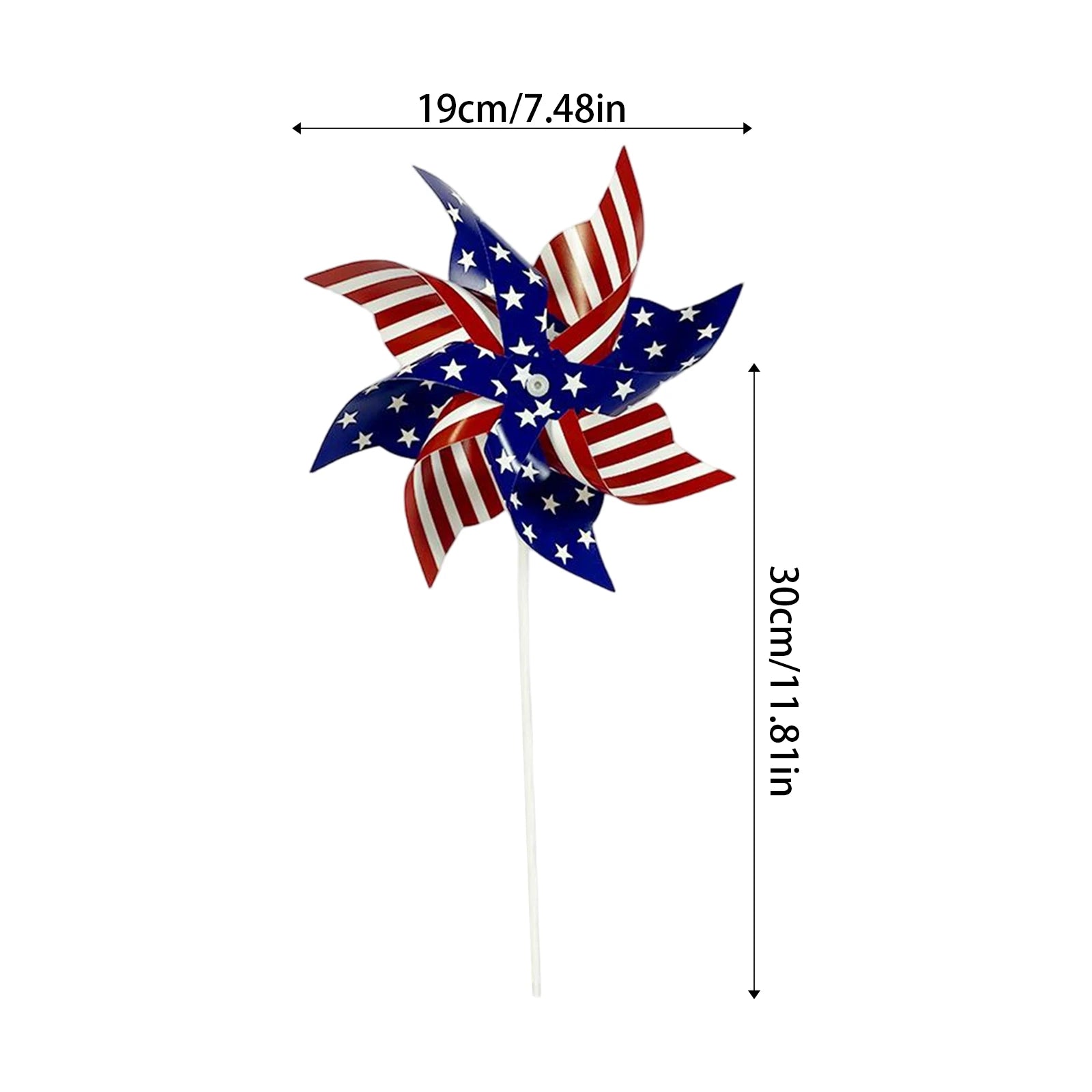 12pcs American Independence Day Handheld Pinwheels, 4th of July Patriotic Red White and Blue Wind Spinners, Holiday Decorations