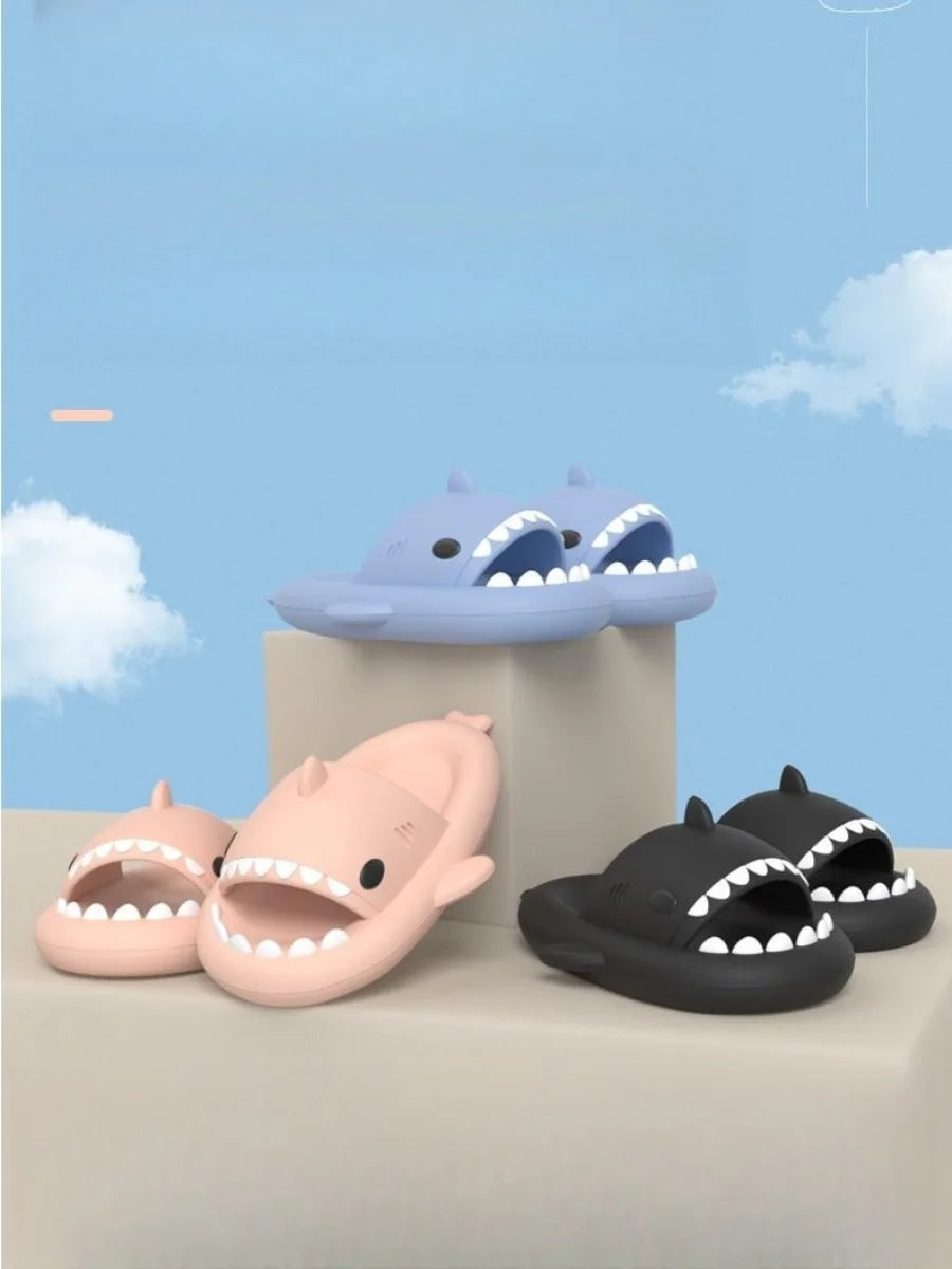 Cute Summer Shark Slippers Women Shark Slides Men Home Bathroom Sandals Kids Casual Anti-skid EVA Shoes Couple Funny Flip Flops
