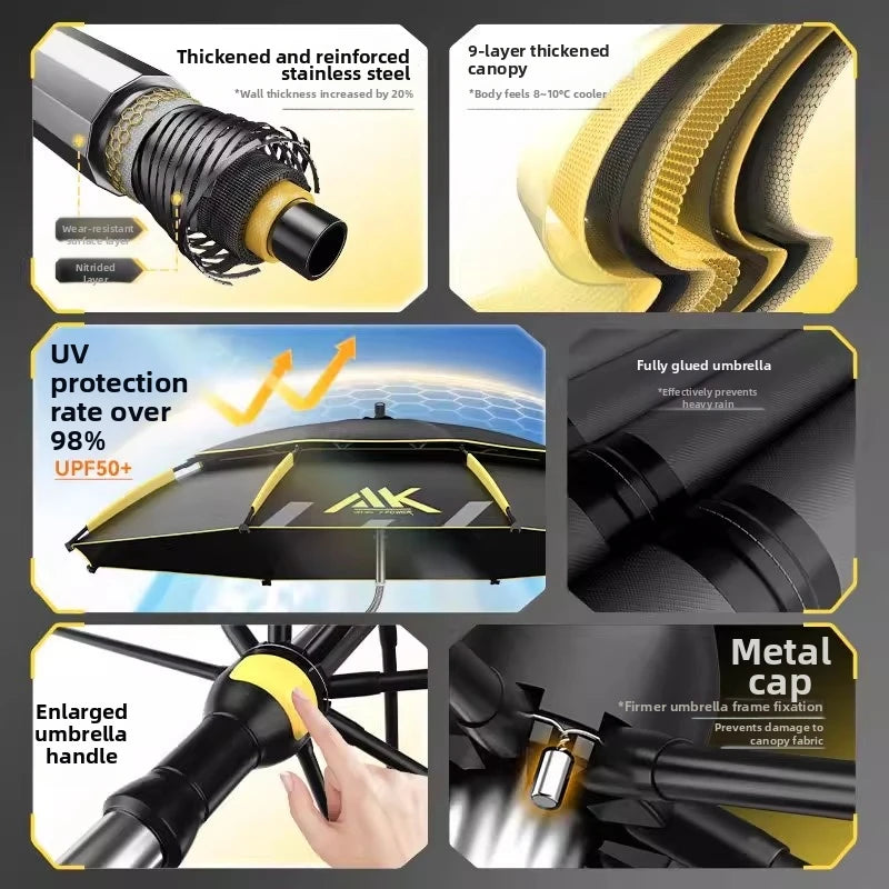 Outdoor Beach Umbrella Sunshade Umbrella UV Protection Fishing Umbrella New Style Cane Handle Umbrella for Fishing
