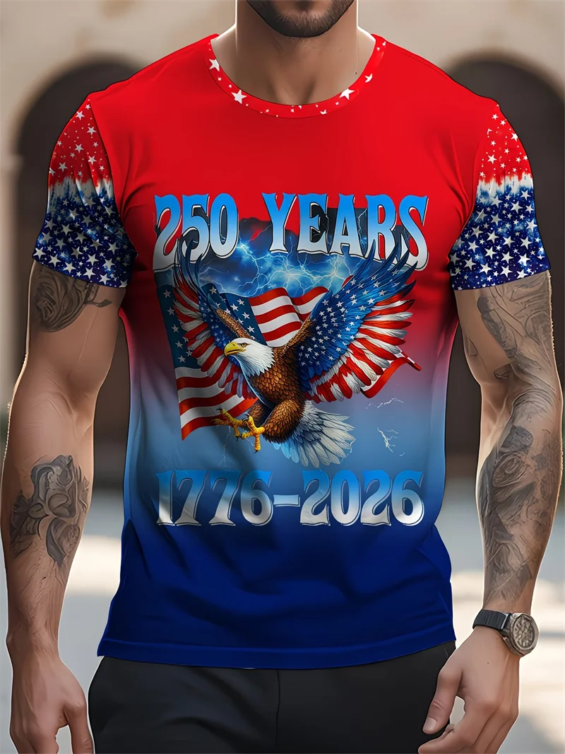 Custom USA Patriotic Inspired T-shirt Men Women God Bless The USA American Flag Print 4th Of July Streetwear Men Clothing
