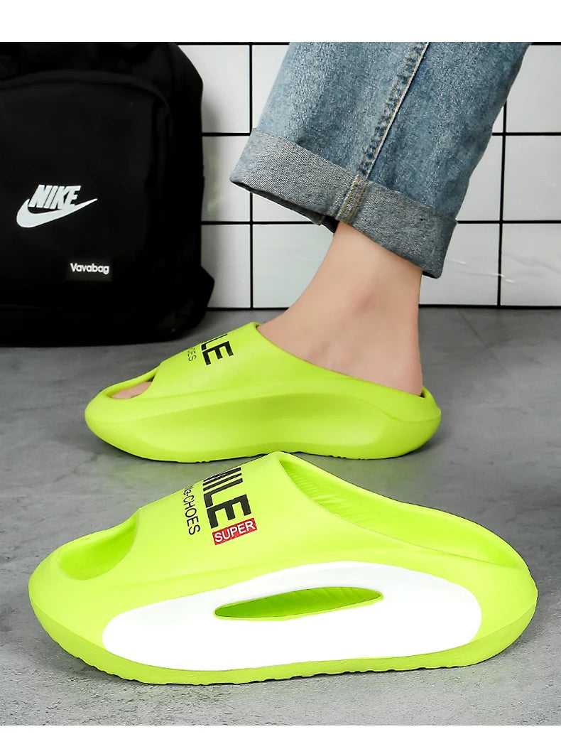 Me slippers Massaging Rubber sandals Thick Bottom Soft EVA Non-slip Women's home slippers summer beach shoes flip flops for men