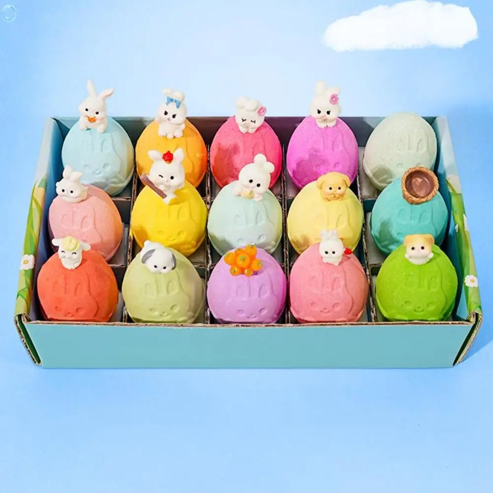 15Pcs/Set Handmade Bubble Bath Bombs Gift Set With Sea Animal Toys Fizzy Bath Salt Balls Gentle Non Irritating For Kids Daily