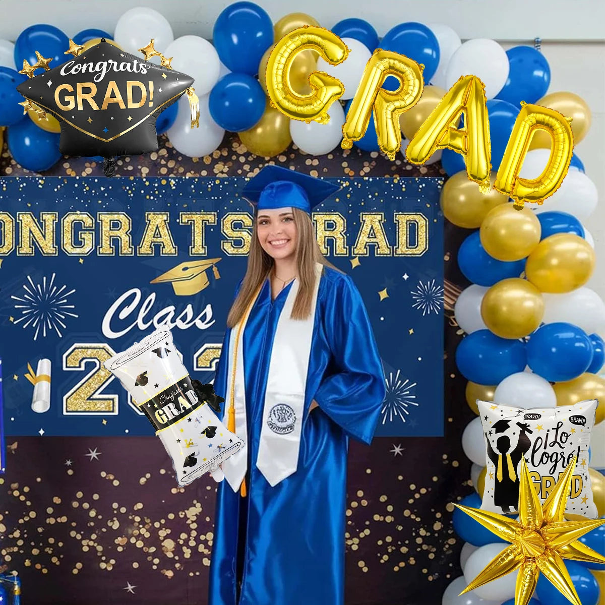 110pcs Graduation Balloon Arch Kit,Class of 2026 Prom,Celebration,Graduation Decorations;Graduation Season Photo Backdrop Decor