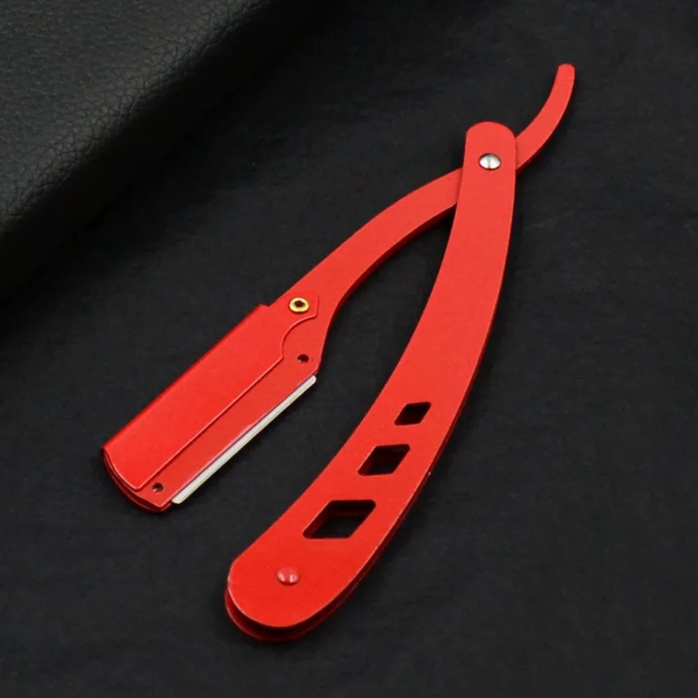 1Pcs Men Shaving Barber Tools Hair Razor and Blades Antique Black Folding Shaving Knife Unisex Hair Removal (Without Blade)